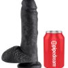 King Cock 8 Inch with Balls - Black