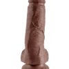 King Cock 8 Inch with Balls - Brown