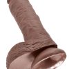 King Cock 8 Inch with Balls - Brown